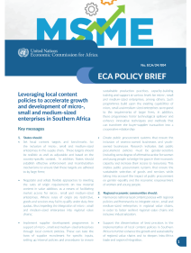 ECA Policy Brief - Leveraging local content policies to accelerate growth and development of micro-, small and medium-sized enterprises in Southern Africa